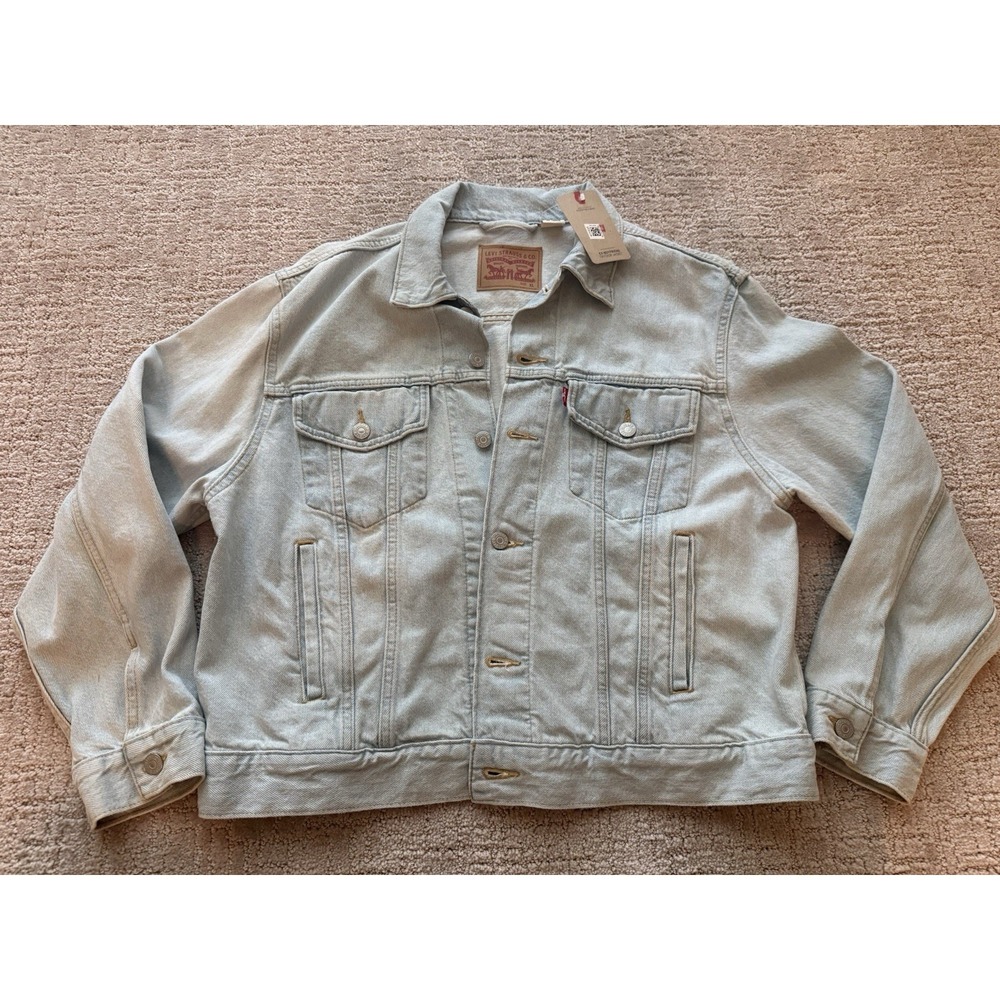 NWT Levi's Ex-Boyfriend Trucker Jean Jacket Womens XL Light Blue Denim